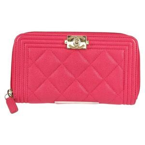 Chanel Boy Pink Leather Wallet  (Pre-Owned)